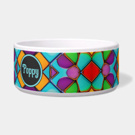 名前カラフル付きガラスの明るいステンドウィンドウ ボウル