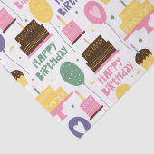 名前カラフル付きケーキパターンハッピーバースデー 薄葉紙 (詳細)