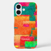 名前カラフル付きパタパーソナライズされたーン Case-Mate iPhoneケース (裏面)