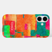 名前カラフル付きパタパーソナライズされたーン Case-Mate iPhoneケース (裏面 (横))