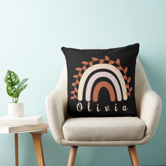 名前カラフル付きボホパーソナライズされたレインボー クッション (椅子)