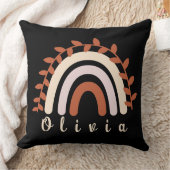 名前カラフル付きボホパーソナライズされたレインボー クッション (ブランケット)