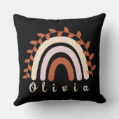 名前カラフル付きボホパーソナライズされたレインボー クッション (裏面)