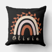 名前カラフル付きボホパーソナライズされたレインボー クッション (正面)