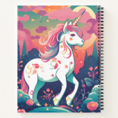名前カラフル付きユニコーンSketchbook ノートブック (裏面)