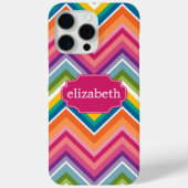 名前カラフル付き巨大なシェブロン模様 Case-Mate iPhoneケース (裏面)