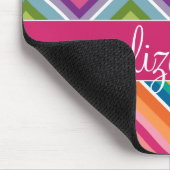 名前カラフル付き巨大シェブロン模様 マウスパッド (コーナー)