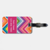 名前カラフル付き巨大シェブロン模様 ラゲッジタグ (裏面横)