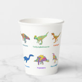 名前カラフル付き恐竜 紙コップ (裏面)
