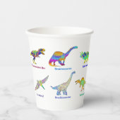 名前カラフル付き恐竜 紙コップ (正面)
