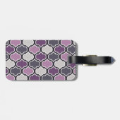 名前カラフル付き紫色の格子模様 ラゲッジタグ (裏面横)