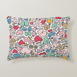 名前カラフル胸パターン石コースター アクセントクッション