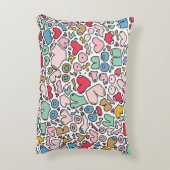 名前カラフル胸パターン石コースター アクセントクッション (裏面(縦))