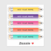 名前カラフル鉛筆ステッカスタムク – カットビニル シール (シート)