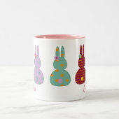 名前カラフルMugのイースターバニー ツートーンマグカップ (中央)