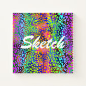 名前カラフルSketchbookのアニマルプリント ノートブック (裏面)