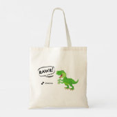 名前カラフルTレックス少年の恐竜のパターン トートバッグ (裏面)