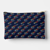 名前カラー飛行機パターン旅行 アクセサリーポーチ (裏面)