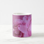 名前カレンかわいらしピンクバレンタインバラフローラ コーヒーマグカップ (中央)