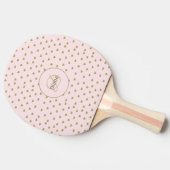 名前ガーリー付きクールモノグラムピンク 卓球ラケット (横)
