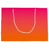 名前ガーリー21th誕生日ブライトピンクオレンジグラデーション ラージペーパーバッグ (裏面)