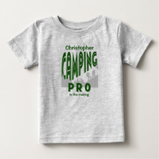名前キャンピングプロでパーソナライズ ベビーTシャツ