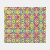 名前キルトパターンソフトスローのパーソナライズ フリースブランケット (正面(横))