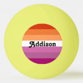 名前ギフト付きレパーソナライズされたズビアン国旗 卓球ボール (正面)