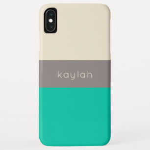 名前クラシック付きSeaooamカラーブロック iPhone XS Maxケース
