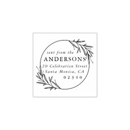 名前クラシック差出人住所から送信された植物学 ラバースタンプ