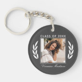 名前クラスの写真プラチナグレー両面グラード キーホルダー (正面)