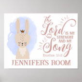 名前クリスチャンキュートバニーラビットバイブル引用文 ポスター (正面)