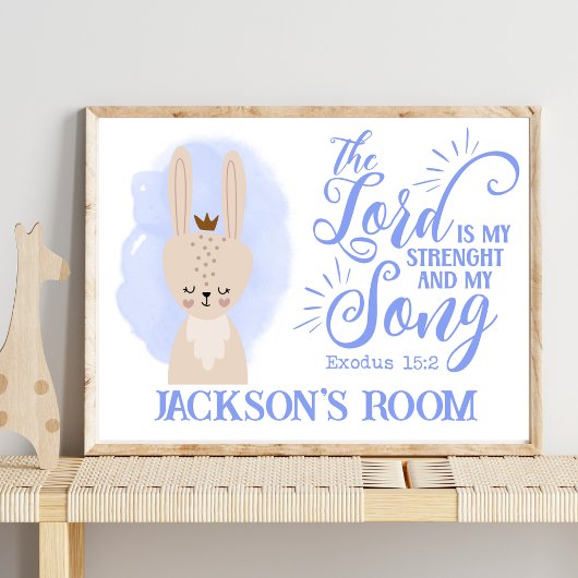 名前クリスチャンキュートバニーラビットバイブル引用文 ポスター