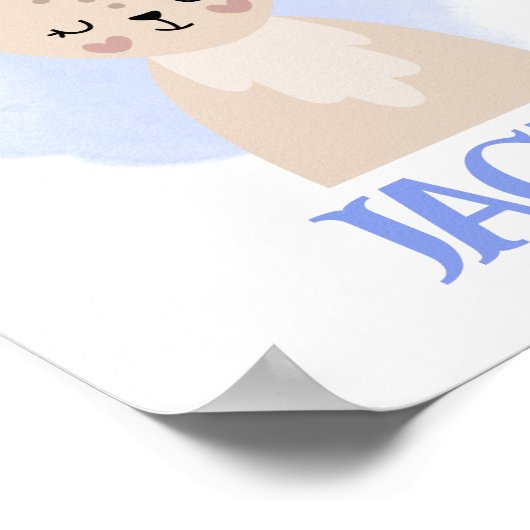 名前クリスチャンキュートバニーラビットバイブル引用文 ポスター (角)