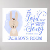 名前クリスチャンキュートバニーラビットバイブル引用文 ポスター (正面)