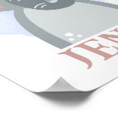 名前クリスチャンキュートベビーエレファントバイブル引用文 ポスター (角)