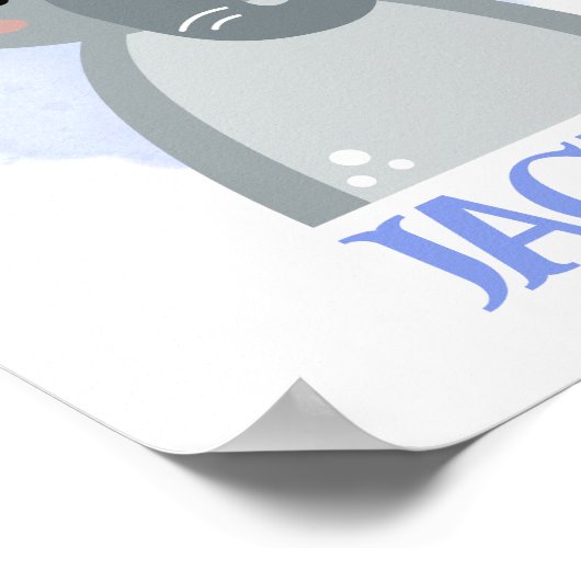 名前クリスチャンキュートベビーエレファントバイブル引用文 ポスター (角)