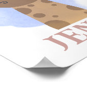 名前クリスチャンキュートベビーキリン聖書引用文 ポスター (角)