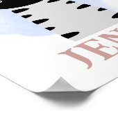 名前クリスチャンキュートベビーゼブラバイブル引用文 ポスター (角)