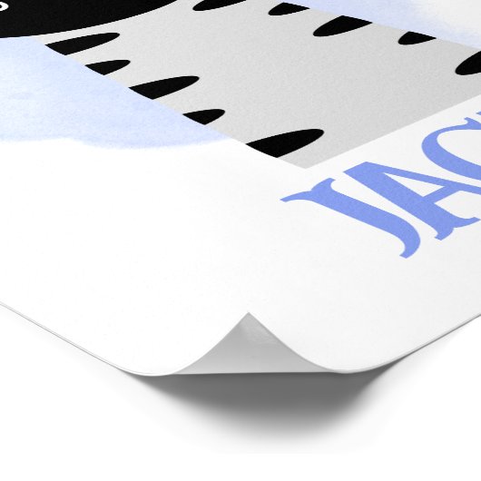 名前クリスチャンキュートベビーゼブラバイブル引用文 ポスター (角)