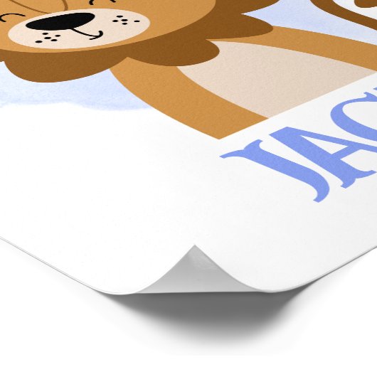 名前クリスチャンキュートベビーライオンバイブル引用文 ポスター (角)