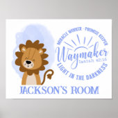 名前クリスチャンキュートベビーライオンバイブル引用文 ポスター (正面)