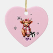 名前クリスマスオーナメントハイランド牛 セラミックオーナメント (裏面)