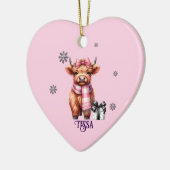名前クリスマスオーナメントハイランド牛 セラミックオーナメント (左)