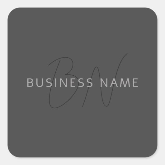 名前クールとモノグラムの検索 |濃い灰色 スクエアシール (正面)