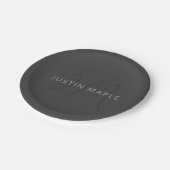 名前クールとモノグラムの検索 |濃い灰色 ペーパープレート (アングル)