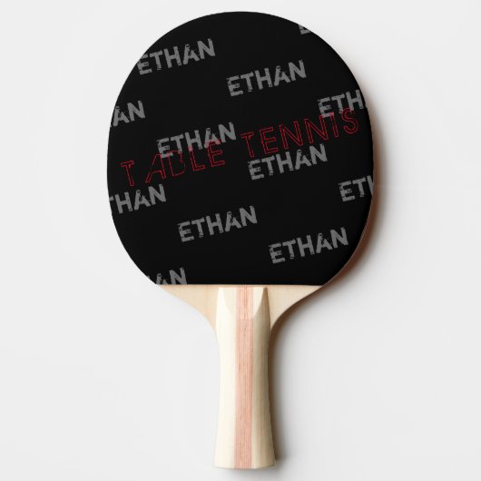 名前クールパターン付きの黒いtable_tennis 卓球ラケット (裏面)