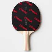 名前クールパターン付きの黒いtable_tennis 卓球ラケット (正面)