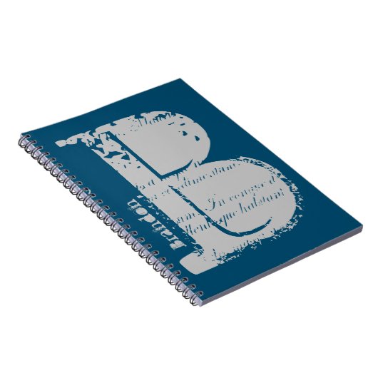 名前グランジ付きジャイアントアルファベット文字B ノートブック (右側)