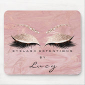 名前グリッターメイクアップ美しいスタジオラッシュピンクマーブル マウスパッド (正面)